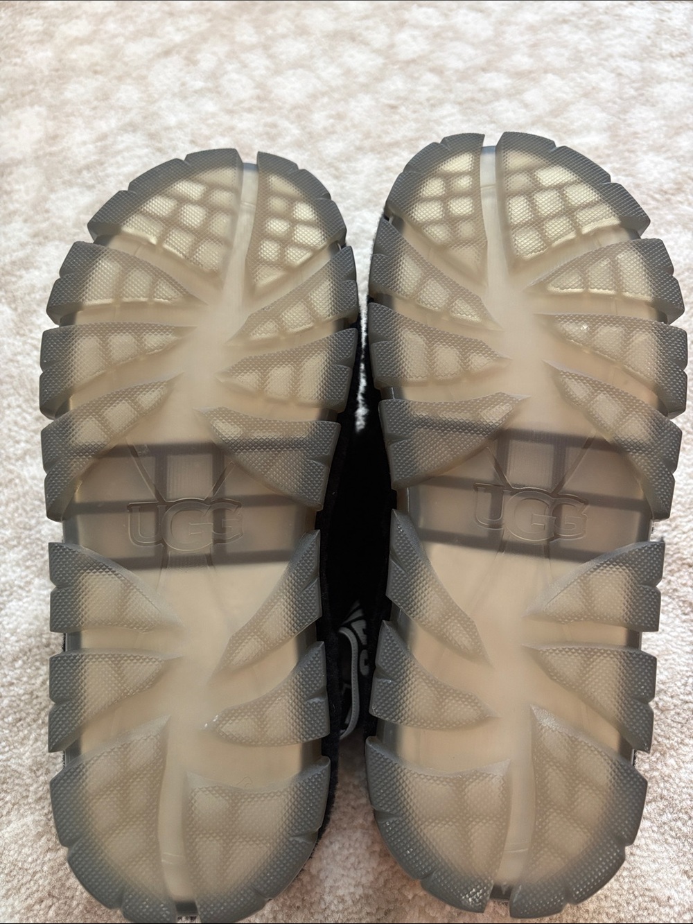 UGG Black Shearling Logo Slingback Slides - Picture 6 of 6